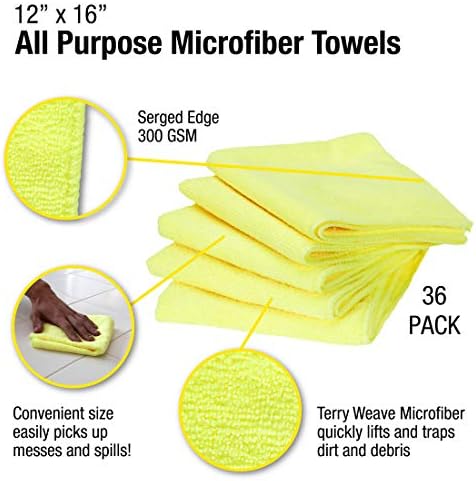 Eurow 300 GSM Microfiber Cleaning Cloths, Streak-Free, Ultra Absorbent - Image 3
