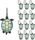Sunlit Sea Turtle Shower Curtain Hooks, Home Decorative Shower Curtain Rings by Sunlit