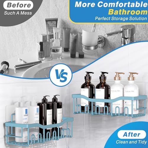 EUDELE Shower Caddy 2 Pack, Adhesive Shower Organizer - Image 3