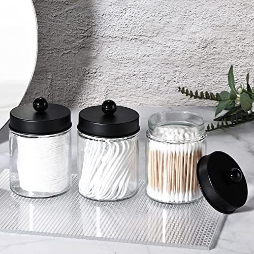 3 Pack Apothecary Jar Canisters Bathroom Vanity Organizer - Image 5