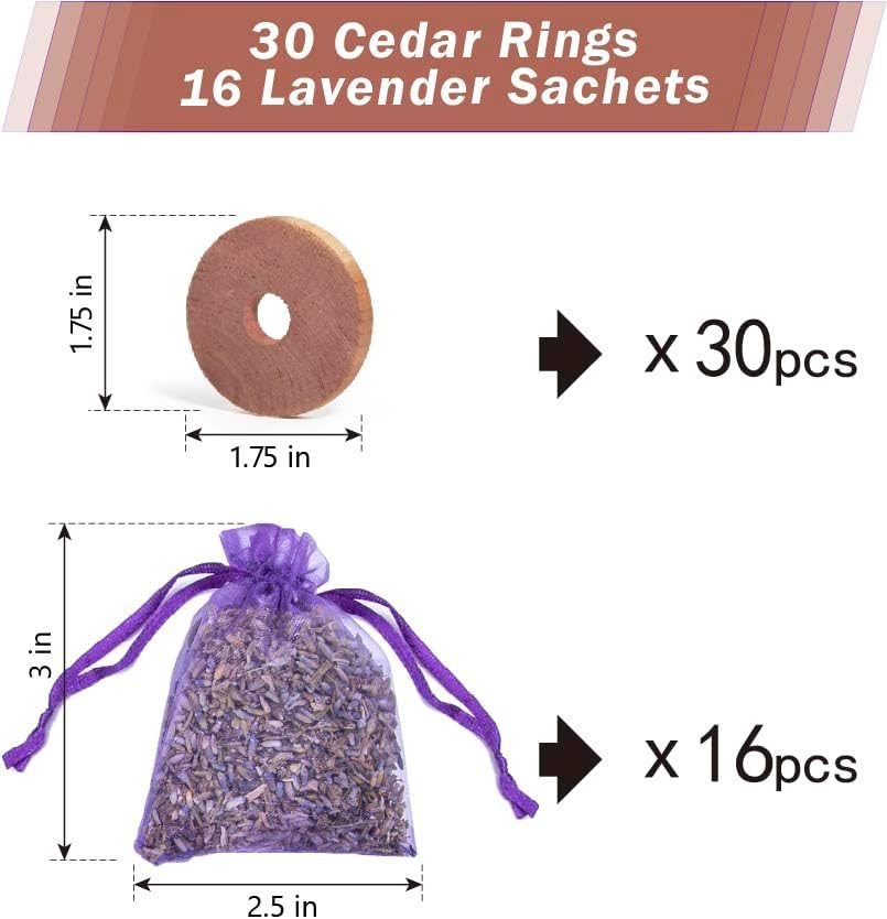 Lavande Sur Terre Pack of 30 Cedar Blocks and 16 Lavender Flower Sachets Craft - Image 6