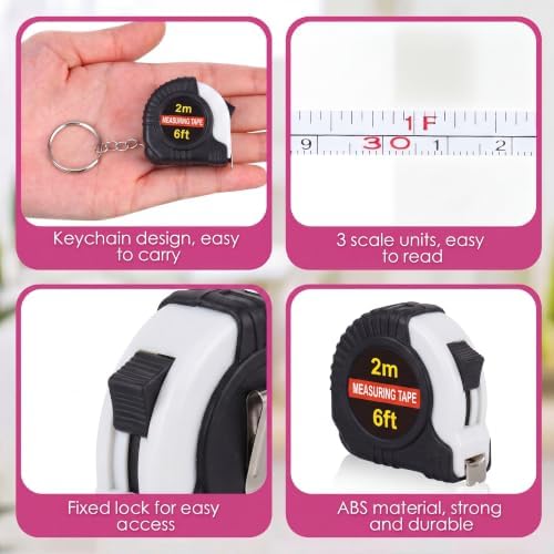 Kanayu 50 Pcs Mini Tape Measure Keychains 6 ft Small Retractable Measuring Tape - Image 3