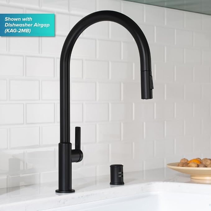 KRAUS Oletto High-Arc Single Handle Pull-Down Kitchen Faucet in Matte Black - Image 11