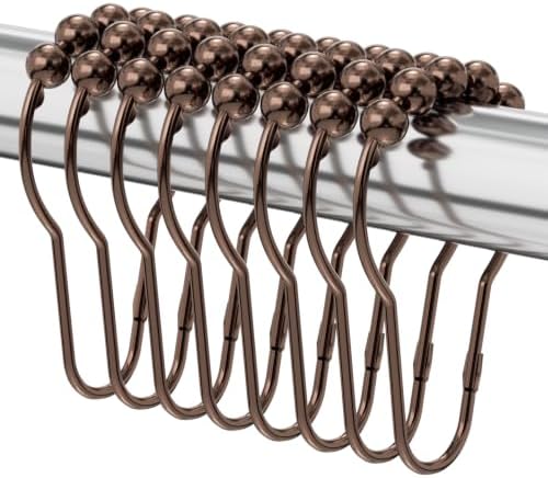 Bathway Shower Curtain Rings, Shower Curtain Hooks Bronze Shower Rings Rust by Bathway
