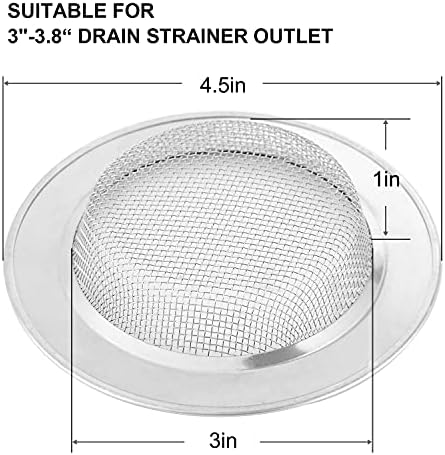 CORNERJOY 2PCS Kitchen Sink Strainer-Stainless Steel Mesh Drain Strainer - Image 2