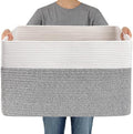 JMvicyroam 96L Large Woven Cotton Rope Blanket Basket by JMvicyroam