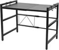 Expandable Microwave Oven Rack, 2-Tier Adjustable Kitchen Countertop Shelf, Toaster Rack Heavy Duty Stand Organizer
