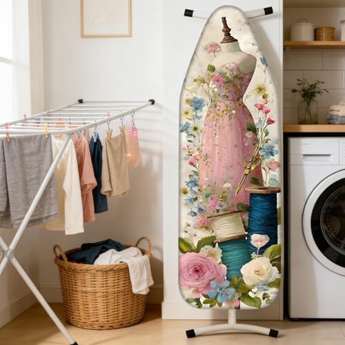 Nuxovilar Floral Gown Cotton Ironing Board Cover 15x54 Fabric - Image 2
