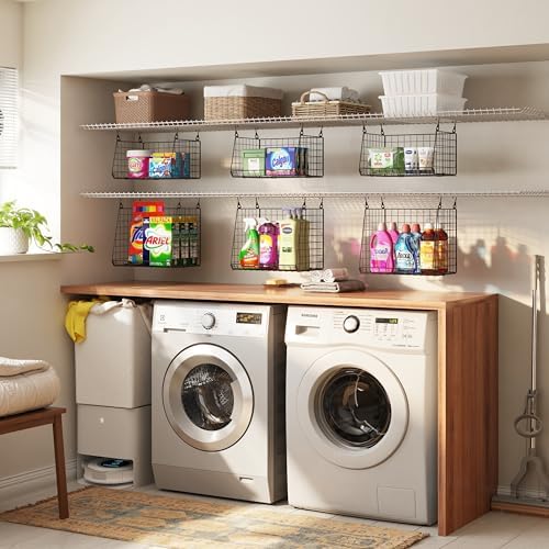 4-Pack Hanging Laundry Room Organizer：Foldable Laundry Room Organizaton Wire - Image 4