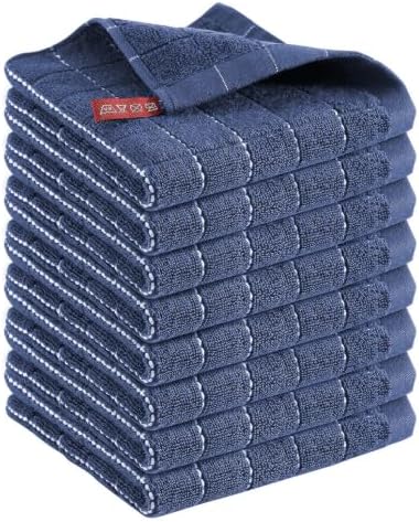 Kitinjoy 100% Cotton Terry Kitchen Dish Cloths, 12”x 12” by Kitinjoy