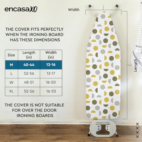 Encasa XO Ironing Board Cover and Pad, Thick Felt 42"x14" - Image 2