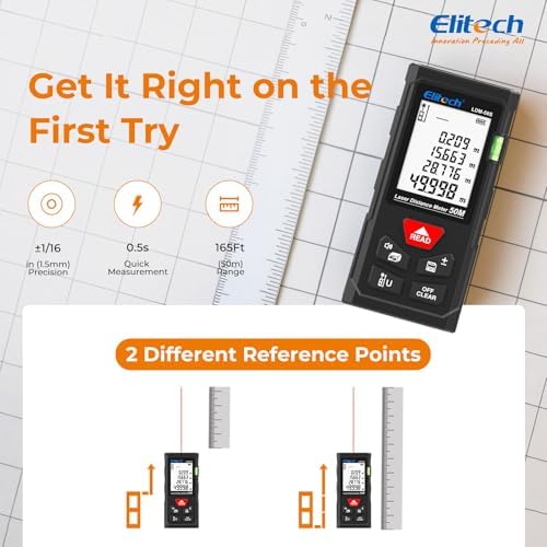 Elitech Laser Tape Measure, 165ft Laser Distance Meter - Image 5