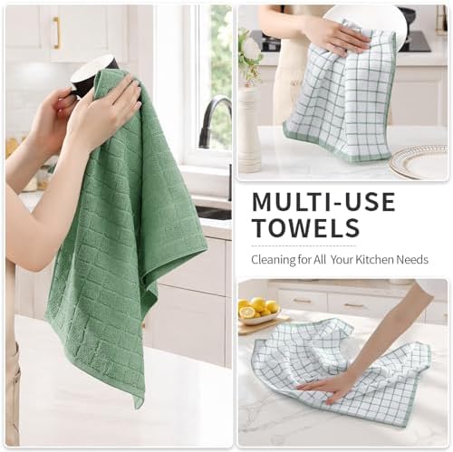Kitinjoy Premium Kitchen Towels, Large 100% Cotton Terry 390 GSM Kitchen Hand - Image 6