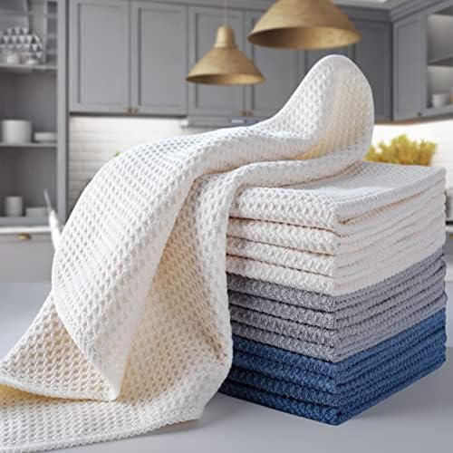 POLYTE 340 GSM Microfiber Waffle Kitchen Dish Cloth, 12x12 in, 8 Pack - Image 6