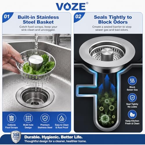 2 Pack Kitchen Sink Drain Strainer & Stopper - Image 6