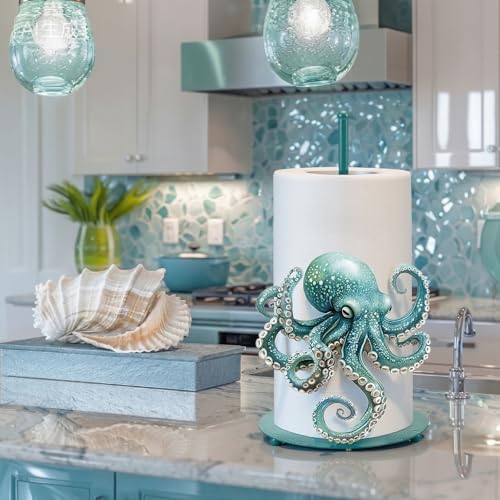 Shimeyao Octopus Metal Paper Towel Holder Stand, Coastal Kitchen Decor - Image 4