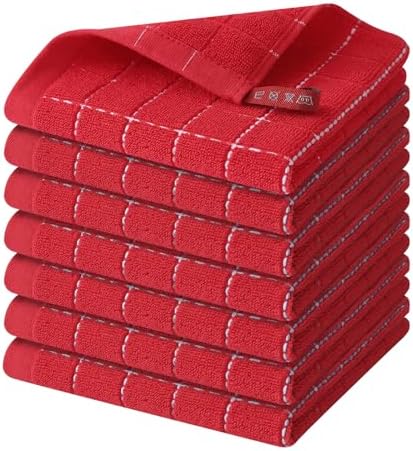 Homaxy 100% Cotton Terry Kitchen Dish Cloths, 7 Pack by Homaxy