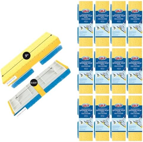 LOLA Cellulose SqueezeMatic Butterfly Sponge Mop Refill, 12 Pack, Refill Head by LolaProducts