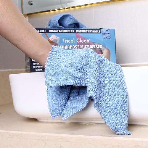 Tricol Clean 50PK Profesional Resuable Lint Free Microfiber Edgeless Cleaning - Image 3
