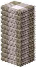Mordimy Cotton Waffle Dish Cloths, 12 Pack, Khaki & White by Mordimy