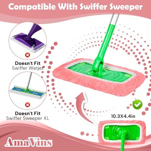 AmaVins 5 Pack Reusable Microfiber Mop Pads Compatible - Image 2