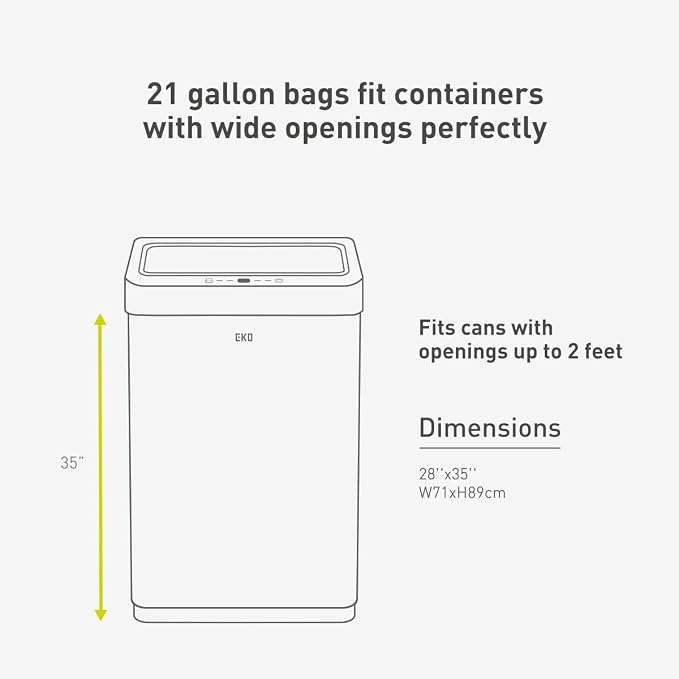 EKO 21 Gallon / 50-90 Liter, Drawstring Trash Bags, Extra-Strong Unscented - Image 7