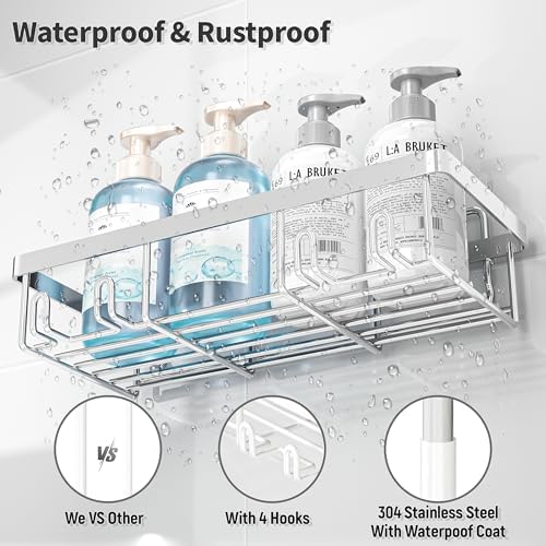 Liuoud 10 Pack Shower Caddy for Inside Shower Silver Bathroom Storage Decor - Image 5