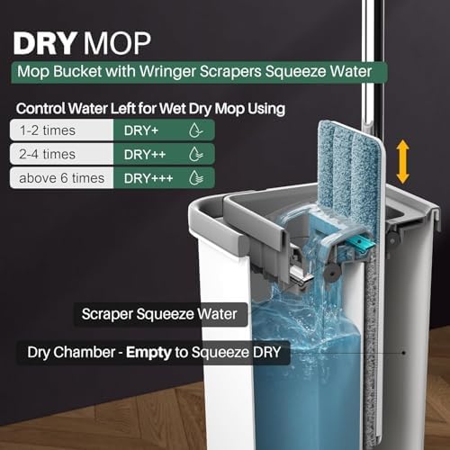 JOYMOOP Flat Mop System, Mop and Bucket Set, Commercial & Household Floor - Image 3
