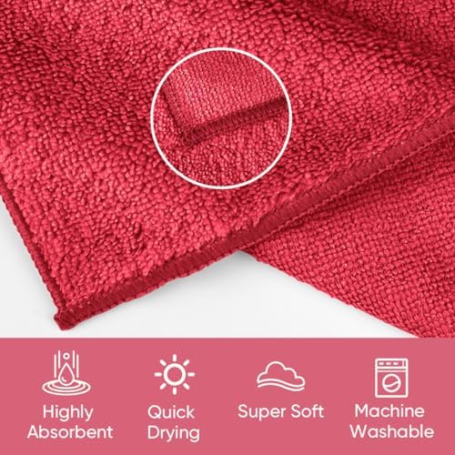 HOMEXCEL Washcloths 12PK, Ultra Soft&Highly Absorbent Face Towels, 12X12 in - Image 3