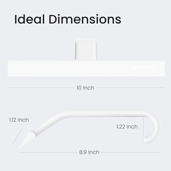 JustHang Shower Squeegee with Built-in Hook, 10-Inch White | Award-Winning - Image 9