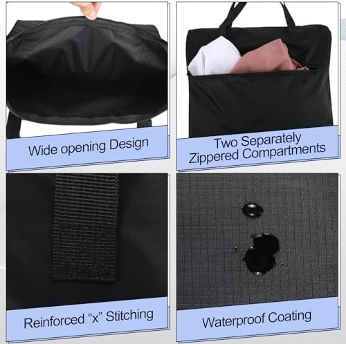 Oudain 2 Pcs Travel Laundry Bags Waterproof Dirty Clothes Bag - Image 2