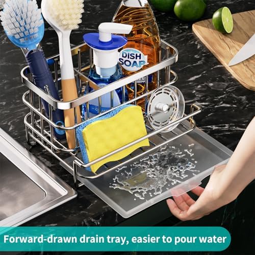 HapiRm Kitchen Sink Organizer, SUS304 Stainless Steel Rustproof Multifunctional - Image 6
