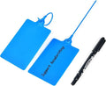 50 Pcs Durable Plastic Shipping Tags with Marker Pen Security Seals Sticker Labels,Waterproof Blank Luggage Tag for Packages, Logistics, Inventory, Travel(Blue,50pcs)