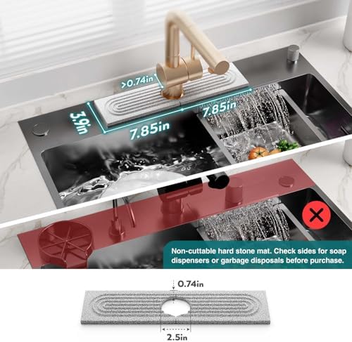 Stone Faucet Mat for Kitchen Sink, Food-Grade Diatomite Stone Drying Mat for - Image 3