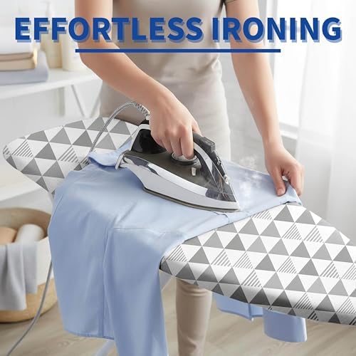 Ironing Board Cover and Pad, Thick Scorch Resistant Padding Gray Triangles - Image 5