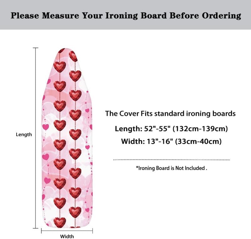 Heart Curtain Ironing Board Cover, Easy Installation - Image 5