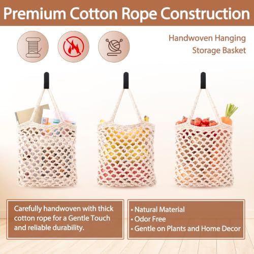 Honeydak 3 Hanging Baskets, Cotton Rope - Image 3