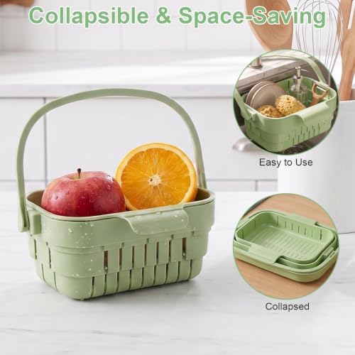 Foldable Hanging Sink Drain Basket Space Saving Colander - Image 4