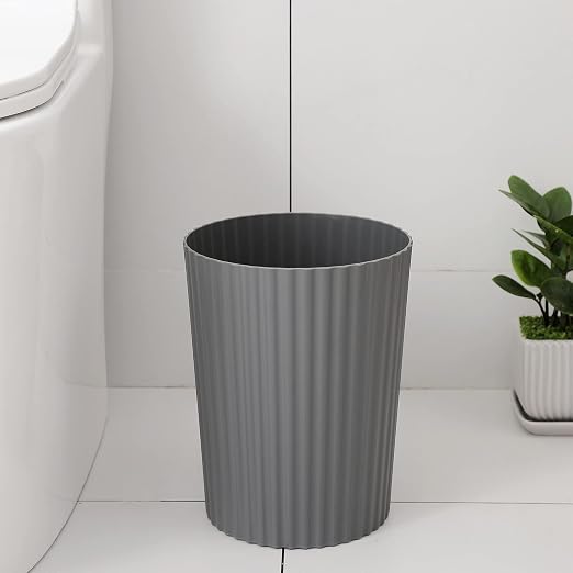 JiatuA Small Bathroom Trash Can Plastic Wastebasket Garbage Can Dark Grey | - Image 4