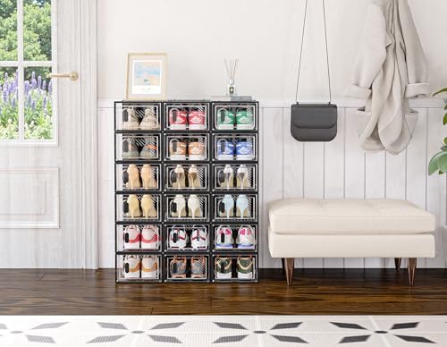 SIMPDIY Clear Shoe Storage Boxes, Stackable Shoe Organizer - Image 7