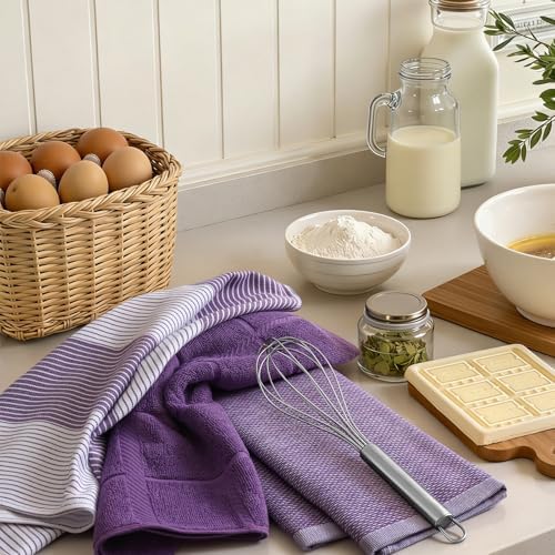 Homaxy 9 Pack Cotton Terry Premium Kitchen Towels, 18 x 28 in - Image 5
