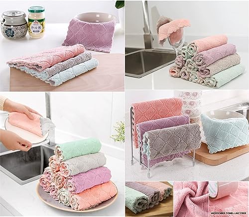 24 Pack Cleaning Cloth Kitchen Cloth, Dish Towels Super Absorbent Coral Velvet - Image 7