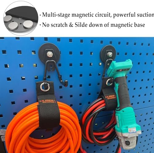 ULIBERMAGNET Heavy Duty Magnetic Garage Hooks, 4 Pack Strong Large Magnet Hook - Image 6
