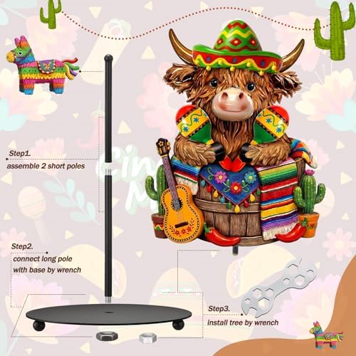 Chunful Cinco De Mayo Highland Cow Paper Towel Holder Mexican Taco Fiesta - Image 5
