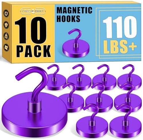 VNDUEEY Heavy Duty Magnetic Hooks, 110 Lbs Strong Magnets by VNDUEEY
