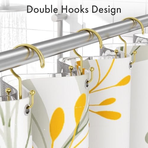 Bathway Gold Shower Curtain Hooks Ring, Rust Proof Metal Shower Hooks - Image 3