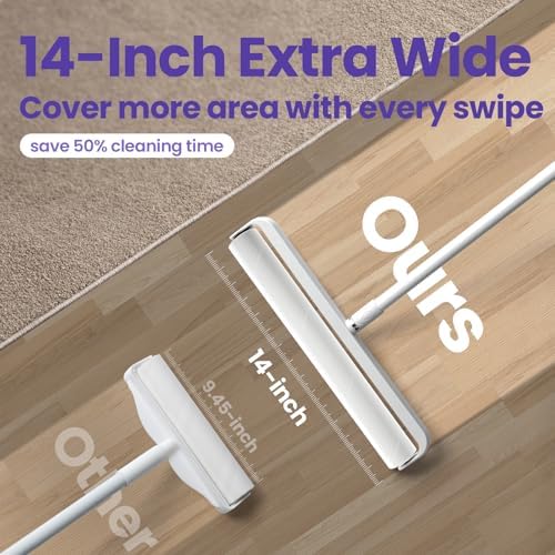 DELOMO 14.17” Large Lint Roller Refills, 4 Packs, 200 Extra Sticky Sheets - Image 2