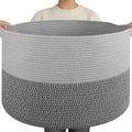 OIAHOMY 90L XXXLarge Blanket Basket Living Room Laundry Basket Dark Grey by MasterofSpaceOptimization
