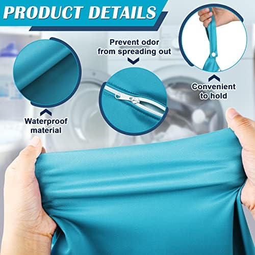 Shappy 2 Pack Wet Dry Bag Travel Laundry Waterproof, Solid Gray Blue - Image 3
