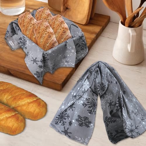Urban Villa Kitchen Towels Cotton Dish Towels 20”x30” Grey Snow - Image 5